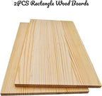 2PCS Rectangle Wood Boards Unfinished Wood Blocks - Image 2