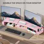 OPNICE Desk Organizers and Accessories, Dual Monitor Stand Riser - Image 5