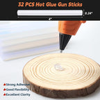 Hot Glue Gun Dual Temp with 32 Glue Sticks, Quick Preheat Hot Glue Gun - Image 4