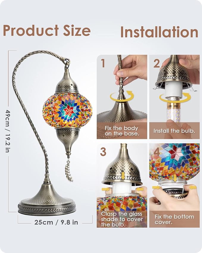 Yarra-Decor Turkish Moroccan Mosaic Table Lamp - Image 6