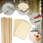 Unfinished Balsa Wood Sheets Sticks, Wood Dowel Rods Square Basswood Sheets - Image 3