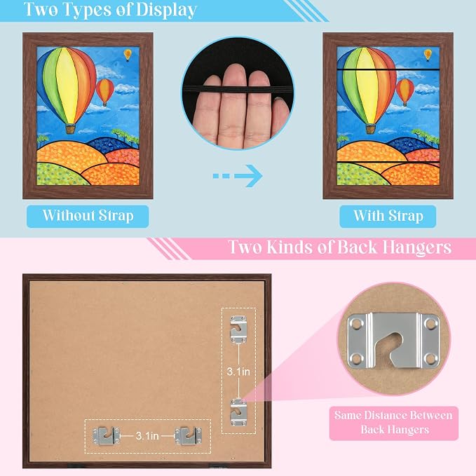 GULETHUN Kids Art Frames, 8.5x11 Front Opening Kids Artwork Frames Changeable - Image 4