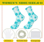 Silkfly White Cotton Socks for Tie Dye White Crew Ankle Socks Tie Dye kit Party - Image 3