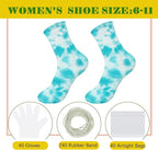 Silkfly White Cotton Socks for Tie Dye White Crew Ankle Socks Tie Dye kit Party - Image 3