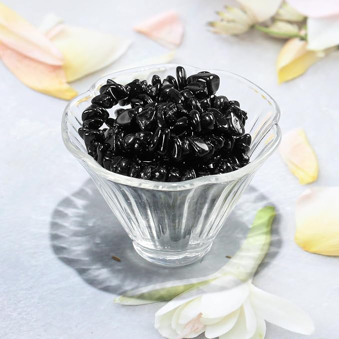 260pcs Natural Black Tourmaline Crystal Beads Chips 5mm to 8mm Irregular - Image 4