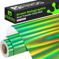 VINYL FROG Green Holographic Heat Transfer Vinyl 12" x5ft Green Metallic HTV by VINYLFROG