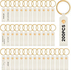 Wavyknot 200 Pcs PU Leather Keychain Blanks Bulk Laser Engraving Blanks by Wavyknot