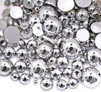 2000PCS AB Color Imitation Half Round Pearls Bead Loose Beads Gems, Mixed Sizes by UYTRDVG