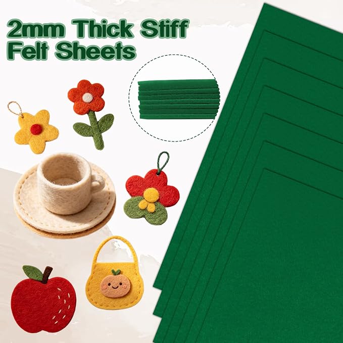 Luomorgo 8 Pcs Stiff Felt, 8 x 12 Inch, 2mm Thick, - Image 2