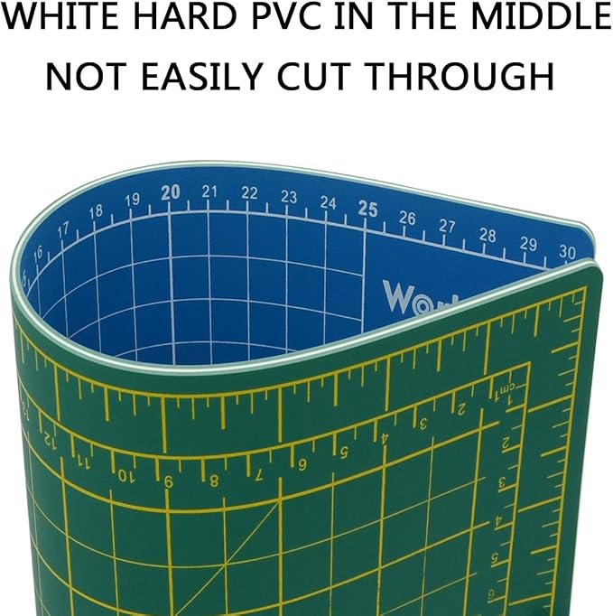 WORKLION Full 9" x 12" Art Self Healing PVC Cutting Mat, Double Sided, Gridded - Image 5