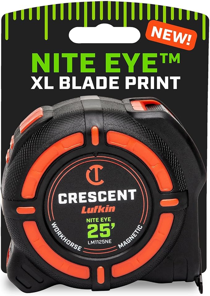 Crescent Lufkin 25 Ft. WORKHORSE NITE EYE Magnetic Tape Measure | LM1125NE by Unknown