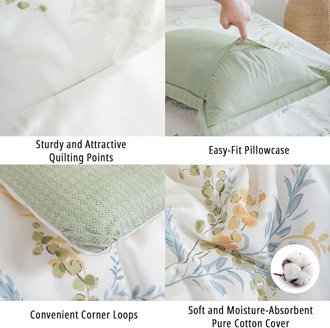 LEMIROE White Cotton Comforter Twin Size 2Pcs - Image 5