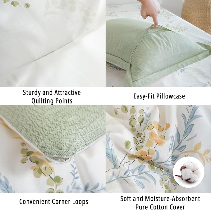 LEMIROE White Cotton Comforter Queen Size 3Pcs - Image 5