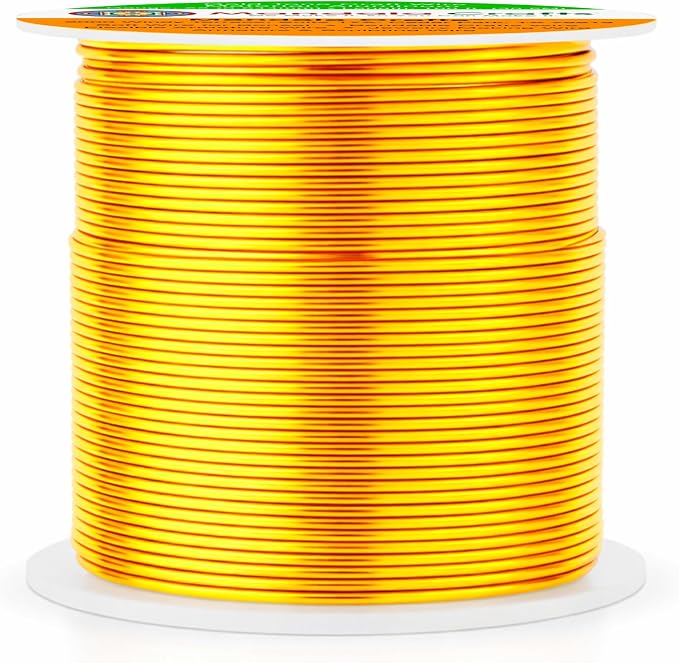 Mandala Crafts 22 Gauge Gold Tone Anodized Aluminum Craft Wire, 100 FT | Colored - Image 2