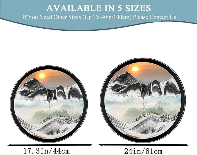 TNSLGHS Moving Sand Art, Wall Mounted Sand Art Liquid Motion, 360°Rotate Moving - Image 3