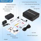 Airbrush Kit with Air Compressor, 50 PSI Clog-Resistant Air Brush Set, Dual - Image 6