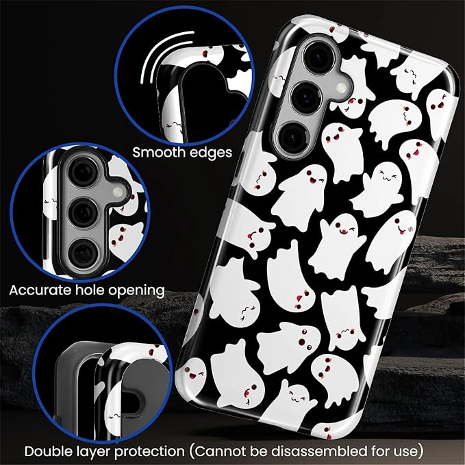 Case for Samsung Galaxy S26 Plus Case, Halloween Ghosts Bats Design- Hybrid - Image 5