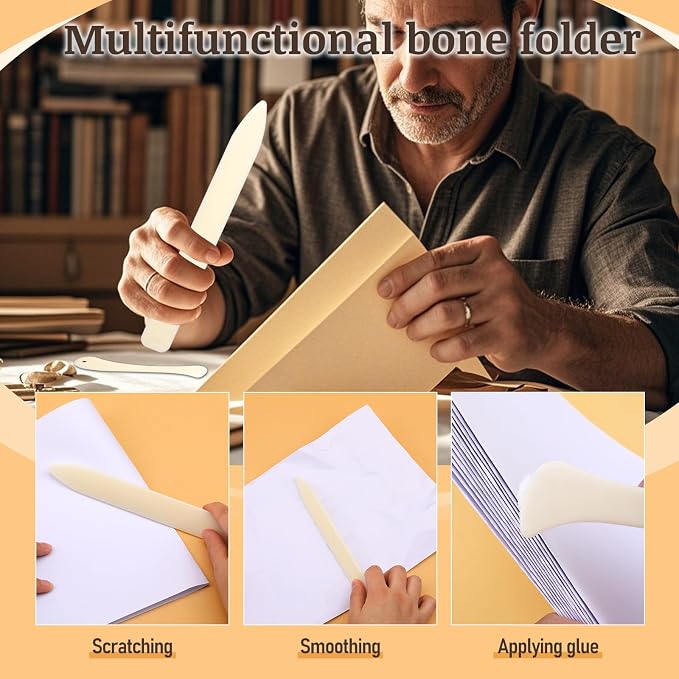 33 Pcs Book Binding Kits 4 Pcs Bone Folder Paper Creaser Paper Folding Tool - Image 4