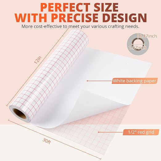 HTVRONT Transfer Tape for Vinyl, Medium Tack | Perfect for Permanent Vinyl - Image 2