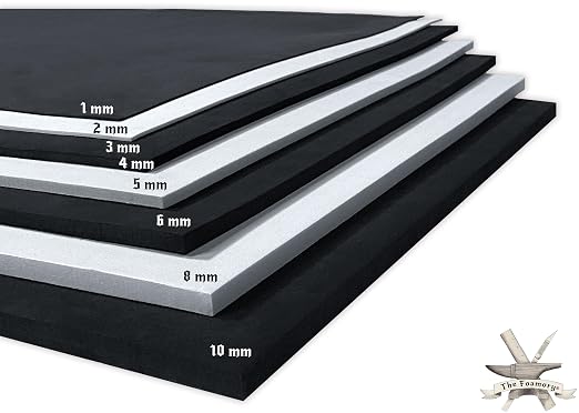 Shape Retention EVA Cosplay Foam - 3mm Thick Black 14”x39” High Density EVA by TheFoamory