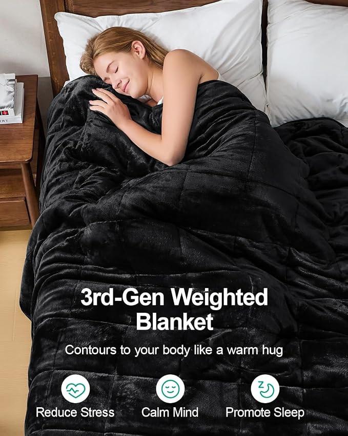 Super Fuzzy Soft Sherpa Fleece Weighted Blanket, 15 lbs Dual Sided Fluffy Heavy - Image 2