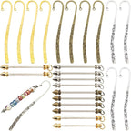 12 Pcs Beadable Bookmarks DIY Metal Blank Bar Bookmark by Unknown