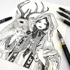 Kuretake Zig Inktober pen set, for Illustration, Manga Drawing, Lettering and - Image 2