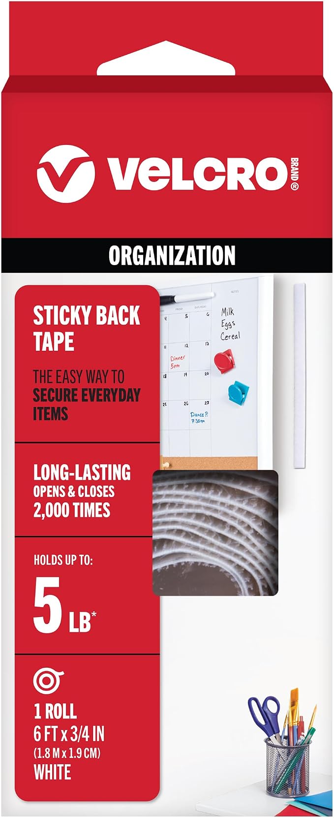 VELCRO Brand 6 Ft x 3/4 in | Sticky Back Tape Roll by VELCROBrand