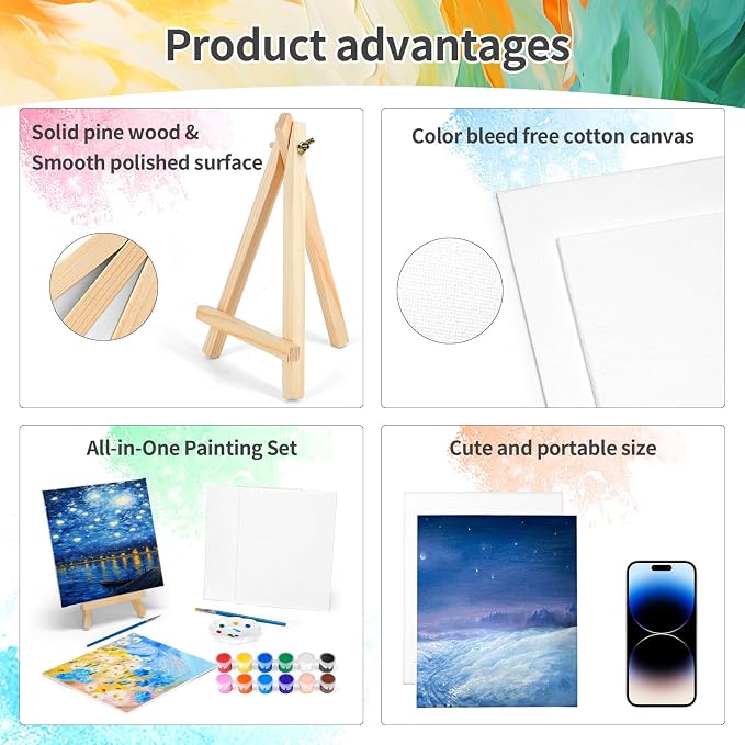 8 Pack 8 * 10In Canvas Boards for Painting, Art Canvas for Drawing - Image 3