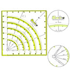 8 Inch Acrylic Quilting Ruler Multifunctional Arcs & Fans Square Quilt Circle - Image 3