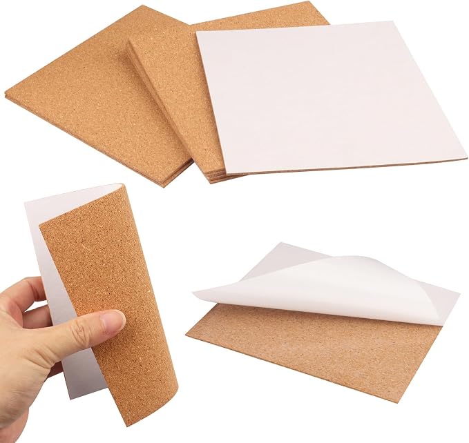 50 Pack Self Adhesive Cork Squares, 6 x 6 Inches Cork Backing - Image 4