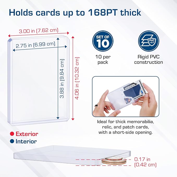 BCW Thick Card Topload Holder | Holds Relic, and Jersey Cards | Protective Card - Image 5