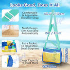 qiipii 1 Pack Beach Mesh Bag Shell Collecting Bag Beach Sand Toy Bags - Image 3