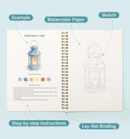Watercolor Workbook, Water Coloring Book, 12 Different Patterns of Original DIY - Image 5