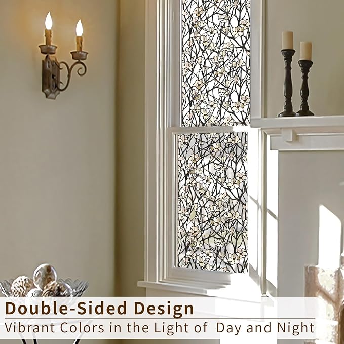 funlife Original Hand-Drawn Faux Stained Glass Window Film, Double-Sided Static - Image 5