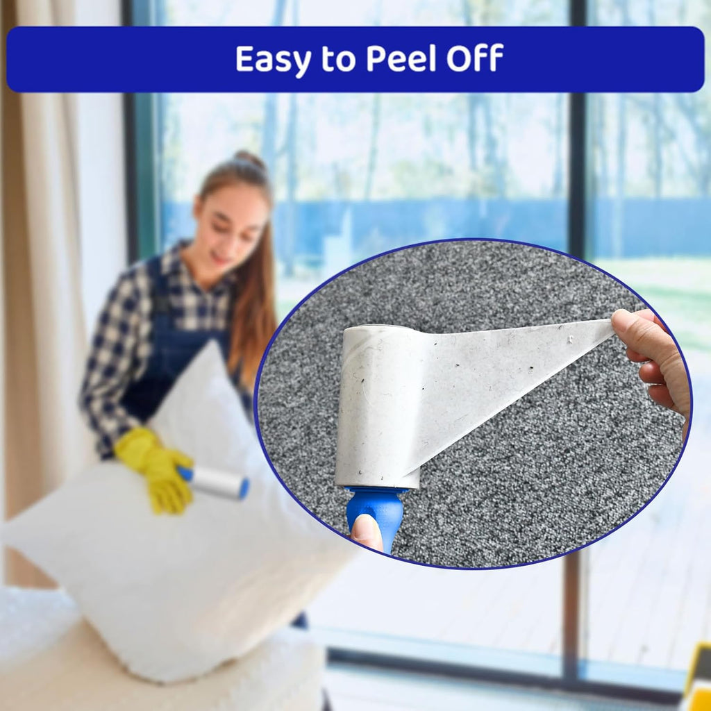 Sticky Lint Roller for Pet Hair: Lint Remover for Dog Cat Hair Mega Value Set 540 Sheets 2 Handles+6 Rollers Fur Removal for Clothes Couch Furniture