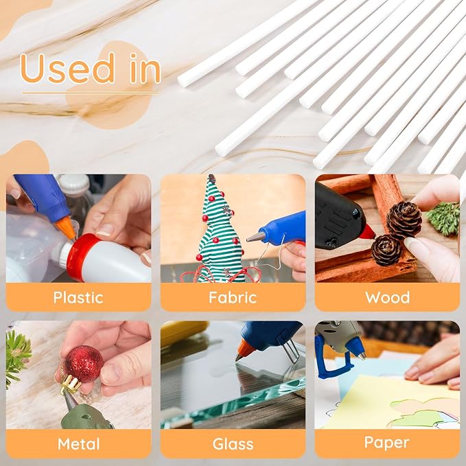 72 Pack White Hot Glue Sticks, Home General Repair, Holiday Gift Crafts - Image 5