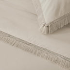 Andency Oatmeal Comforter Set California King, 3 Pieces Boho Tassel Lightweight - Image 7