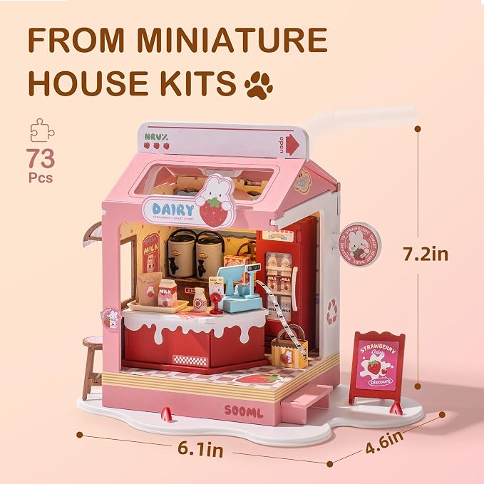 DIY Mini House Building Miniature Kit Milkbox, Miniverse Lifestyle Bookshelf - Image 6