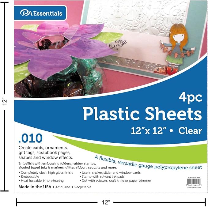 Accent Design Paper Accents Clear Plastic Sheets 12x12, .010" Thick, Plexiglass - Image 6