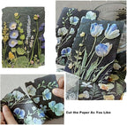 20 Sheets Vintage Blue Flower Scrapbook Paper 3 Sheets Embossed Textured Paper - Image 3