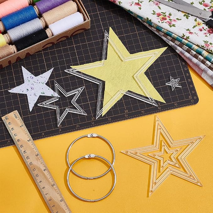 NBEADS 6Pcs Acrylic Quilting Templates Set - Image 4
