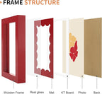 4x6 Picture Frame with Real Glass, Wooden cute 4 x 6 Photo Frame with Wavy Mat - Image 5
