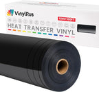 VinylRus Heat Transfer Vinyl-12 x 100ft Black Iron on Vinyl Roll by VinylRus