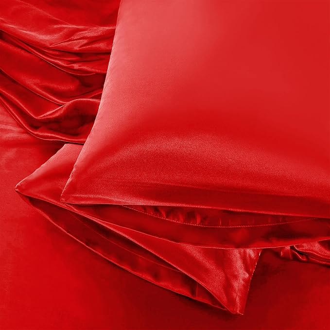 Aormenzy Satin Pillow Cases for Women King Size Set of 2, Fade Resistant by Aormenzy
