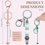 Tondiamo 12 Pcs Beadable Keychains Bars Bulk Blank Beaded Metal Keychain - Image 3