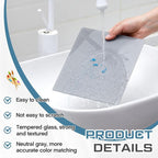 Nuanchu 1 Pcs 8.5 x 7 Inches Neutral Grey Tempered Glass Palette - Image 5
