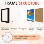FIXSMITH 11x14 Picture Frame Set of 6, Display Pictures 8x10 - Image 3