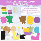 VKPI Make 6 Popstick Puppets Craft Kits - Image 3