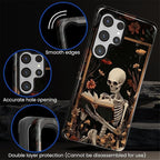 Case for Samsung Galaxy S26 Ultra Case, Skeleton Reader Goth Floral Design- - Image 5